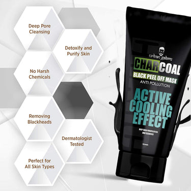 UrbanGabru Charcoal Peel Off Mask, 120g & UrbanGabru Charcoal Face Wash with Apple Cider Vinegar for Pimple/Acne control and clear Glowing Ski